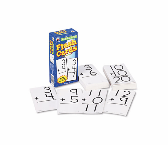 CDPCD3928 Flash Cards, Addition Facts 0-12, 3w x 6h, 94/Pack By CARSON-DELLOSA PUBLISHING
