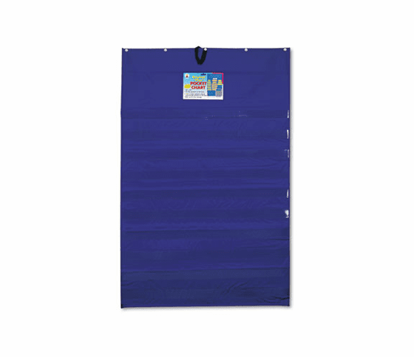 CDPCD5634 Original Plus 10-Pocket Chart with Five Clear Sentence Strips, Blue, 34 x 52 By CARSON-DELLOSA PUBLISHING