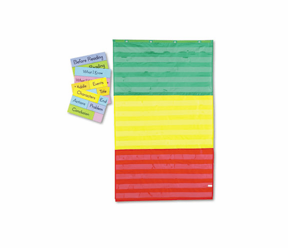 CDPCD5642 Adjustable Tri-Section Pocket Chart with 18 Color Cards, Guide, 36 x 60 By CARSON-DELLOSA PUBLISHING