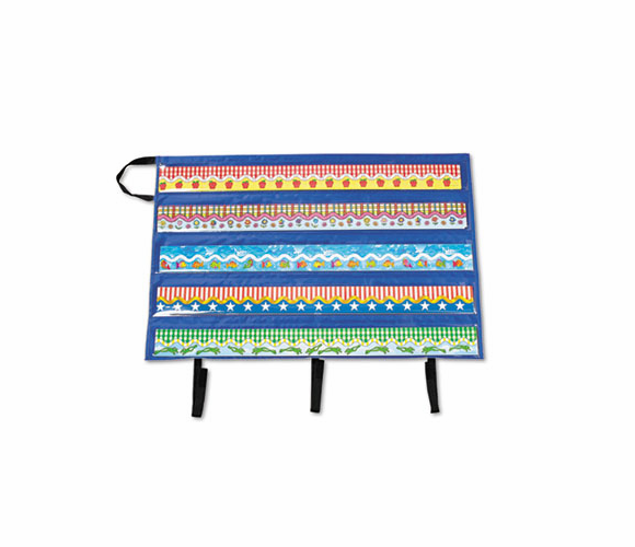 CDPCD5652 Border Storage Pocket Chart, Blue;Clear, 41" x 24 1/2" By CARSON-DELLOSA PUBLISHING