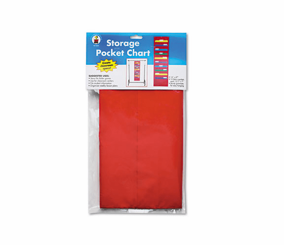 CDPCD5653 Storage Pocket Chart with 10 13 1/2 x 7 Pockets, Hanger Grommets, 14 x 47 By CARSON-DELLOSA PUBLISHING