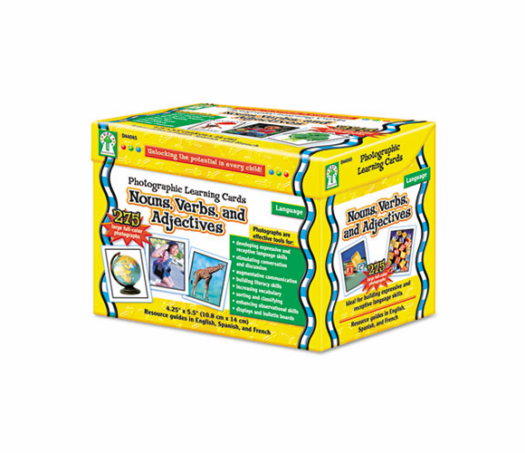 CDPD44045 Photographic Learning Cards Boxed Set, Nouns/Verbs/Adjectives, Grades K-12 By CARSON-DELLOSA PUBLISHING