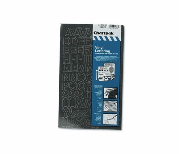 CHA01020 Press-On Vinyl Letters & Numbers, Self Adhesive, Black, 3/4"h, 94/Pack By CHARTPAK/PICKETT