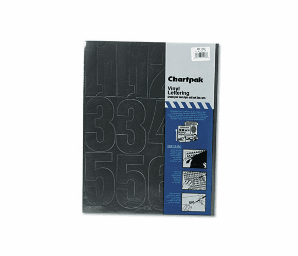 CHA01193 Press-On Vinyl Numbers, Self Adhesive, Black, 4"h, 23/Pack By CHARTPAK/PICKETT