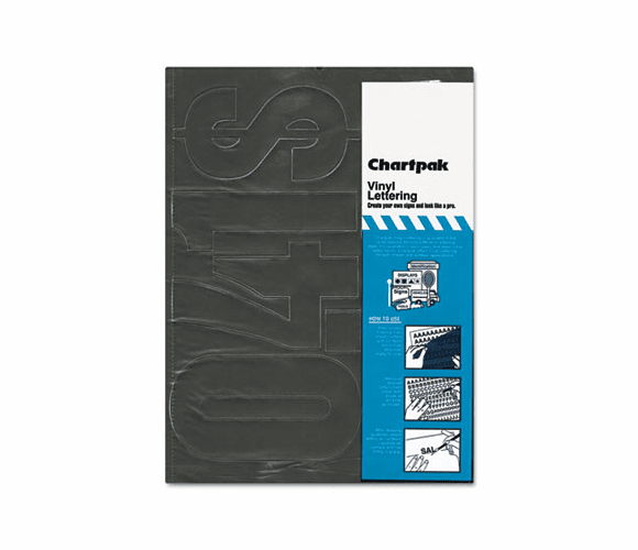 CHA01198 Press-On Vinyl Numbers, Self Adhesive, Black, 6"h, 21/Pack By CHARTPAK/PICKETT