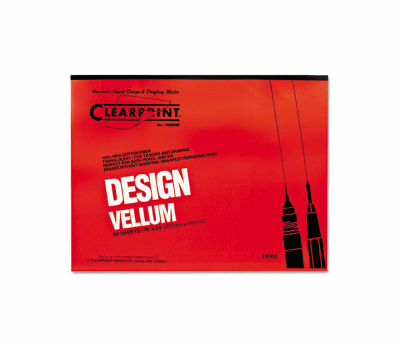 CHA10001422 Design Vellum Paper, 16lb, White, 18 x 24, 50 Sheets/Pad By CHARTPAK/PICKETT