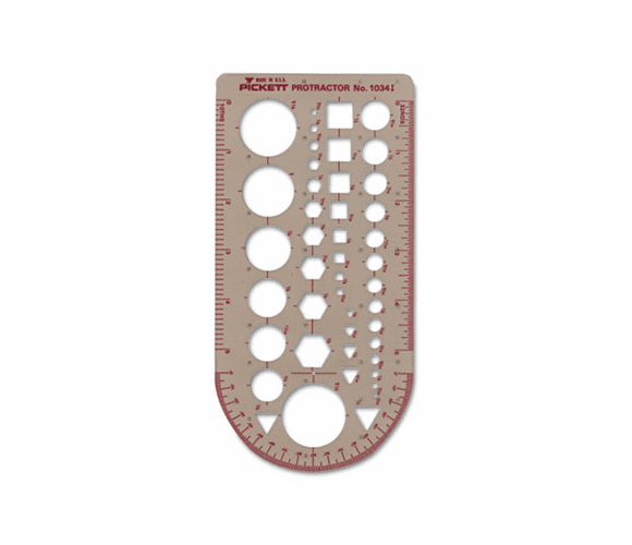 CHA1034I Templates, 43 Geometric Shapes/Symbols, 5 3/4" x 13", Smoke By CHARTPAK/PICKETT