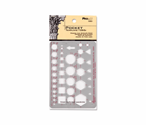 CHA1085I Templates, Geometric Shapes/Symbols, 3 1/2" x 7", Smoke By CHARTPAK/PICKETT