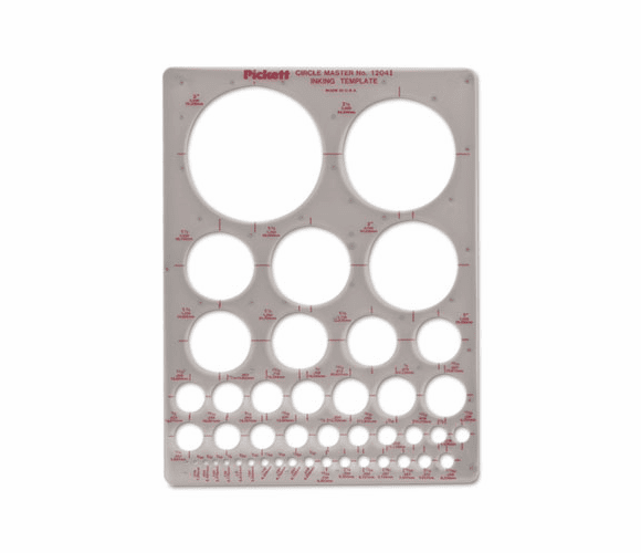 CHA1204I Templates, Circles, 7" x 11 1/4", Smoke By CHARTPAK/PICKETT