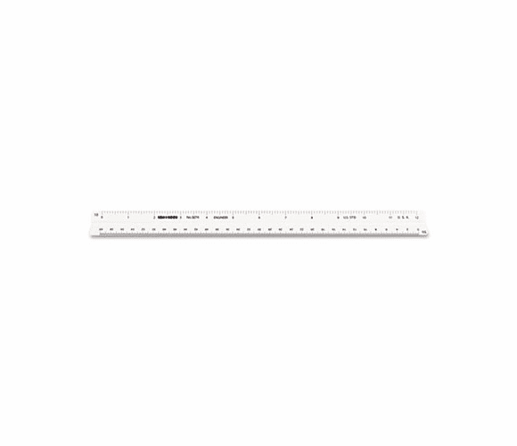 CHA3274 Triangular Scale, Plastic, 12", Engineering, White By CHARTPAK/PICKETT