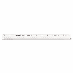 CHA3274 Triangular Scale, Plastic, 12", Engineering, White By CHARTPAK/PICKETT