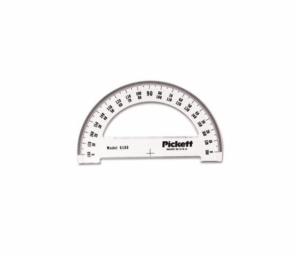 CHA6180 Protractor, Acrylic, 6" Ruler Edge, Transparent Tinted By CHARTPAK/PICKETT
