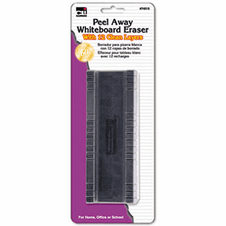 LEO74515 Peel-Away Dry Erase Board Eraser w/12 Disposable Pads, Felt, 5" By CHARLES LEONARD, INC
