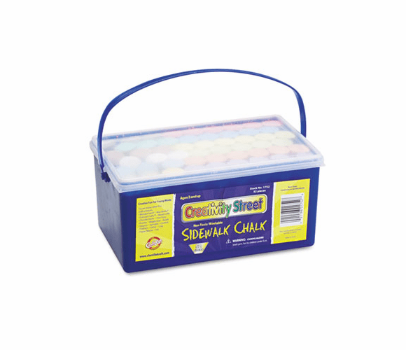 CKC1752 Sidewalk Chalk, 4 x1 Dia. Jumbo Stick, 12 Assorted Colors, 52 Pieces/Each Case By THE CHENILLE KRAFT COMPANY
