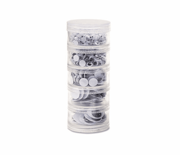 CKC3407 Storage Stacker Wiggle Eyes, Assorted Sizes, Black, 560/Pack By THE CHENILLE KRAFT COMPANY