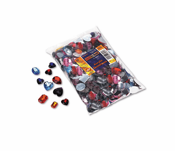 CKC3584 Gemstones Classroom Pack, Acrylic, 1 lbs., Assorted Colors/Sizes By THE CHENILLE KRAFT COMPANY