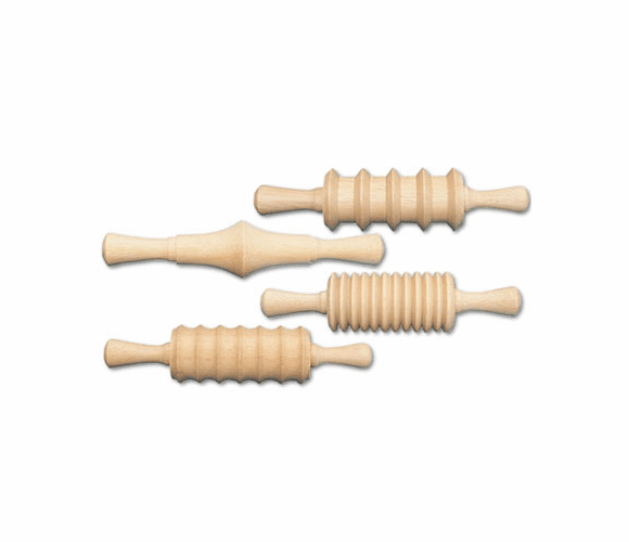 CKC3748 Wood Rolling Pin Set for Clay, Four Different Patterns By THE CHENILLE KRAFT COMPANY