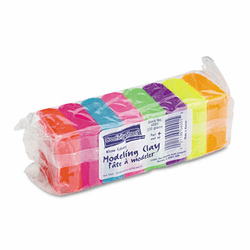 CKC4091 Modeling Clay Assortment, 27 1/2g each Assorted Neon,220 g By THE CHENILLE KRAFT COMPANY
