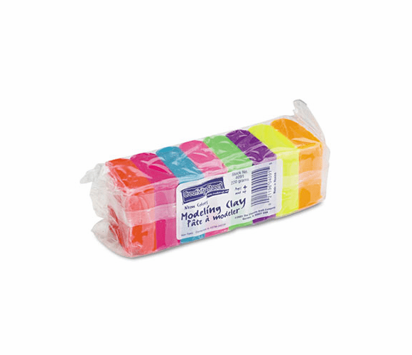 CKC4091 Modeling Clay Assortment, 27 1/2g each Assorted Neon,220 g By THE CHENILLE KRAFT COMPANY
