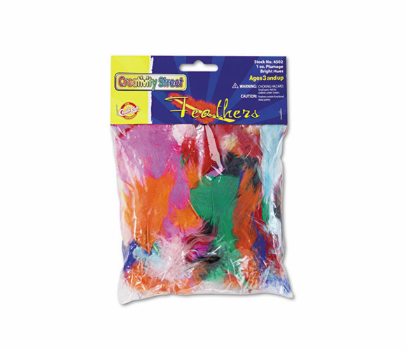CKC4502 Bright Hues Feather Assortment, Bright Colors, 1 oz Pack By THE CHENILLE KRAFT COMPANY