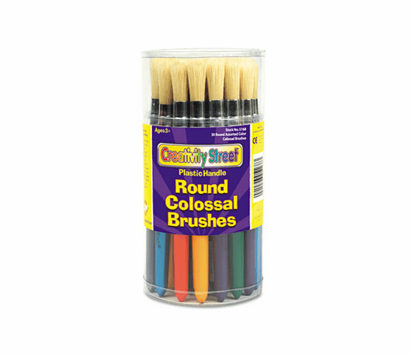 CKC5168 Colossal Brush, Natural Bristle, Round, 30/Set By THE CHENILLE KRAFT COMPANY