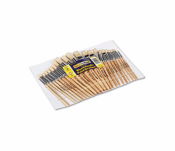 CKC5172 Preschool Brush Set, Sizes 1-12, Natural Bristle, Flat; Round, 24/Set By THE CHENILLE KRAFT COMPANY