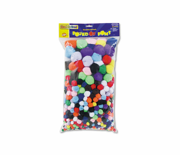 CKC818001 Pound of Poms Giant Bonus Pack, Assorted Colors, 1 lb/Pack By THE CHENILLE KRAFT COMPANY
