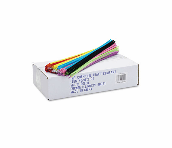 CKC911201 Regular Stems, 12" x 4mm, Metal Wire, Polyester, Assorted, 1000/Box By THE CHENILLE KRAFT COMPANY