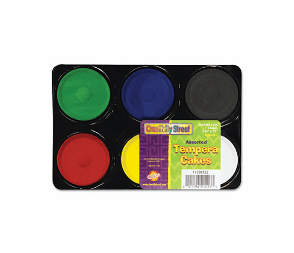 CKC9833 Tempera Cakes, 6 Assorted Colors, 6/Pack By THE CHENILLE KRAFT COMPANY