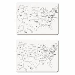 CKC9873 Two-Sided U.S. Map Whiteboard, 24 x 18 By THE CHENILLE KRAFT COMPANY