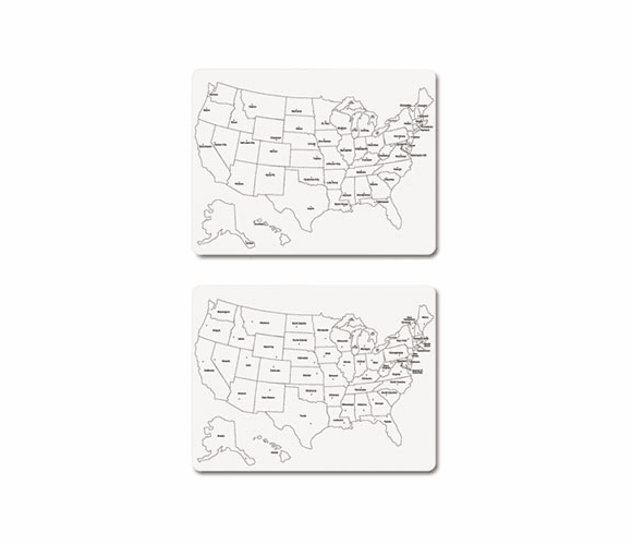 CKC9873 Two-Sided U.S. Map Whiteboard, 24 x 18 By THE CHENILLE KRAFT COMPANY