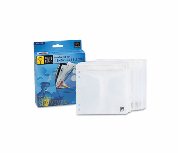CLGPSR100 Two-Sided ProSleeve II CD/DVD Sleeves, 50/Pack By CASELOGIC