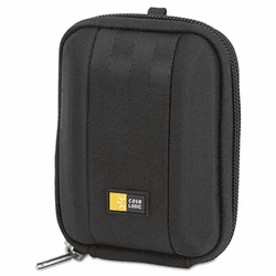 CLGQPB201 Compact Camera Case with EVA Shell, Polyester/EVA, 3-1/2 x 1-2/5 x 4-1/2, Black By CASELOGIC