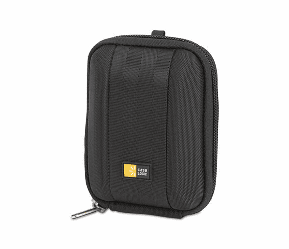CLGQPB201 Compact Camera Case with EVA Shell, Polyester/EVA, 3-1/2 x 1-2/5 x 4-1/2, Black By CASELOGIC