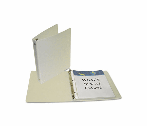 CLI31617 Recycled Round Ring Binder, 1" Capacity, 175 Sheet Capacity, White By C-LINE PRODUCTS, INC