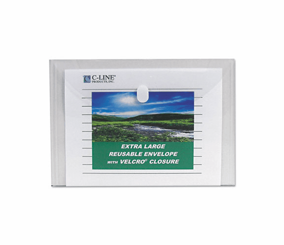 CLI35107 Biodegradable Poly Envelope, Velcro Closure, 9 1/4 x 12 4/5, Clear By C-LINE PRODUCTS, INC