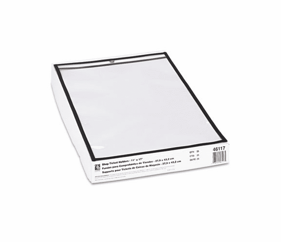 CLI46117 Shop Ticket Holders, Stitched, Both Sides Clear, 11 x 17, 25/BX By C-LINE PRODUCTS, INC