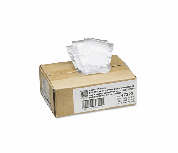 CLI47223 Write-On Recloseable Small Parts Bags, Poly, 2 x 3, Clear, 1000/Carton By C-LINE PRODUCTS, INC