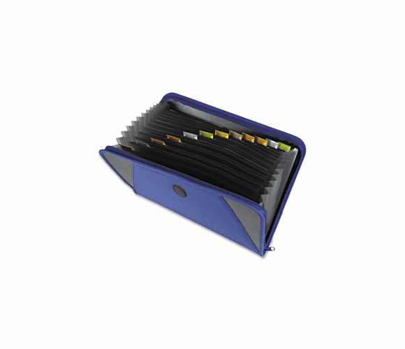 CLI48105 Expanding File/Portfolio, Zipper, 13 Pocket Document File/Tabbed Dividers, Blue By C-LINE PRODUCTS, INC