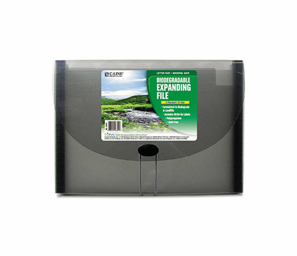 CLI48301 7-Pocket Biodegradable Expanding File, Letter, Smoke By C-LINE PRODUCTS, INC