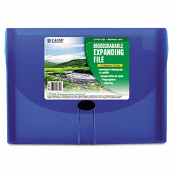CLI48315 13-Pocket Biodegradable Expanding File, Letter, Blue By C-LINE PRODUCTS, INC
