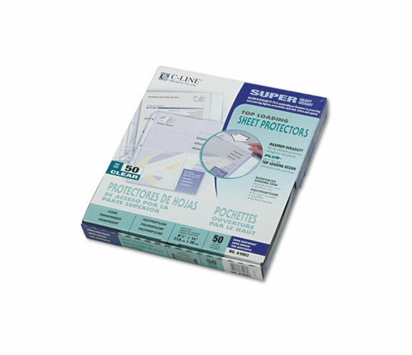 CLI61003 Super Heavyweight Polypropylene Sheet Protector, Clear, 11 x 8 1/2, 50/BX By C-LINE PRODUCTS, INC
