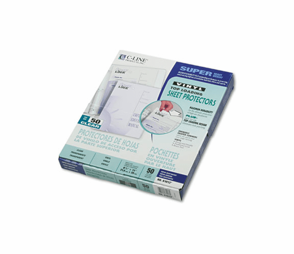 CLI61013 Super Heavyweight Vinyl Sheet Protector, Clear, 11 x 8 1/2, 50/BX By C-LINE PRODUCTS, INC