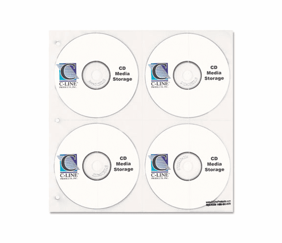 CLI61938 CD/DVD Refillable D-Ring Binder Kit, Holds 80 Disks, Black By C-LINE PRODUCTS, INC