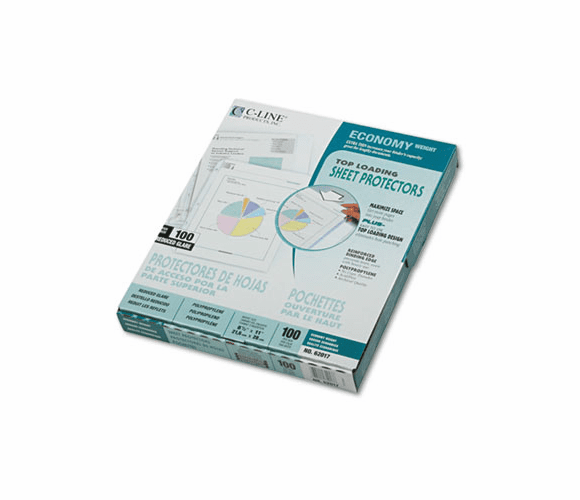 CLI62017 Economy Weight Poly Sheet Protector, Reduced Glare, 11 x 8 1/2, 100/BX By C-LINE PRODUCTS, INC