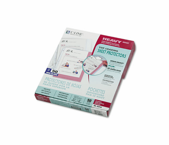 CLI62018 Heavyweight Polypropylene Sheet Protector, Non-Glare, 11 x 8 1/2, 50/BX By C-LINE PRODUCTS, INC