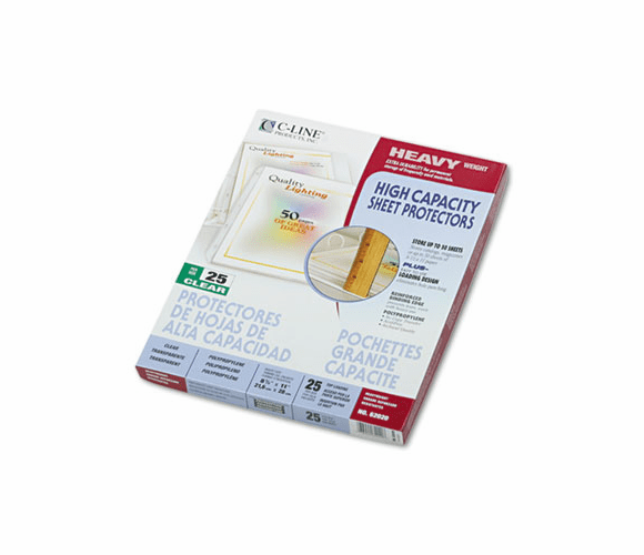 CLI62020 High Capacity Polypropylene Sheet Protectors, Clear, 11 x 8 1/2, 25/BX By C-LINE PRODUCTS, INC