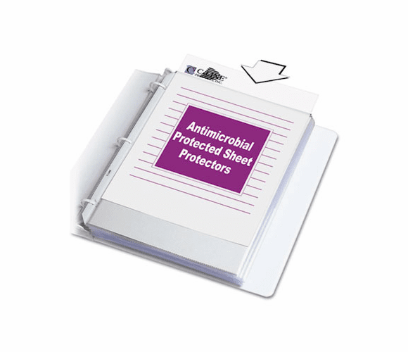 CLI62033 Hvywt Poly Sht Protector, Antimicrobial, Clear, Top-Loading, 11 x 8 1/2, 100/BX By C-LINE PRODUCTS, INC