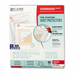 CLI62038 Standard Weight Polypropylene Sheet Protector, Non-Glare, 11 x 8 1/2, 50/BX By C-LINE PRODUCTS, INC