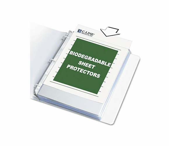 CLI62617 Biodegradable Sheet Protectors, Clear, Polypropylene, 11 x 8 1/2, 100/BX By C-LINE PRODUCTS, INC
